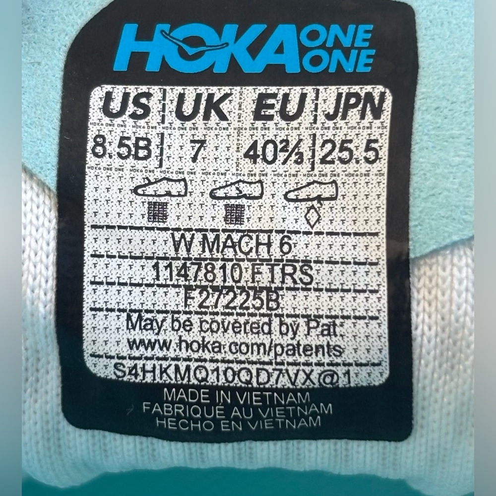 HOKA 🔥 Mach 6 1147810 FTRS Frost White Running Shoes Sneakers 6.5 7 8 8.5 9.5 - Picture 12 of 14